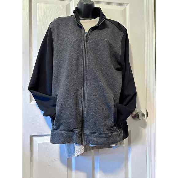 Men's Calvin Klein sip up  light fleece cotton medium jacket no hood - Picture 2 of 8